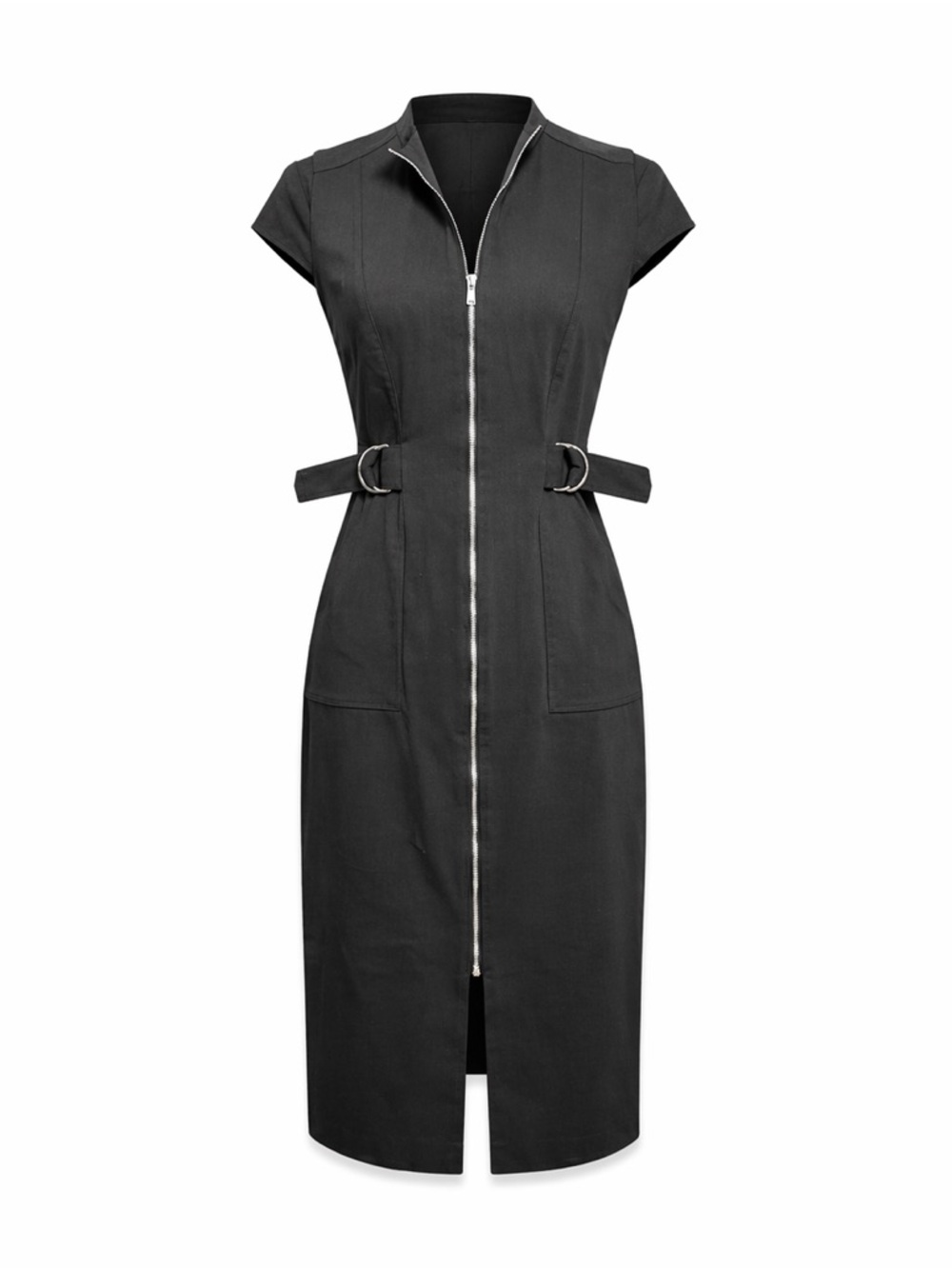New York & Company Zip-Front Buckle Sheath Dress, 2 NWOT
